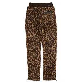 Black Printed Leopard Fleece Pants