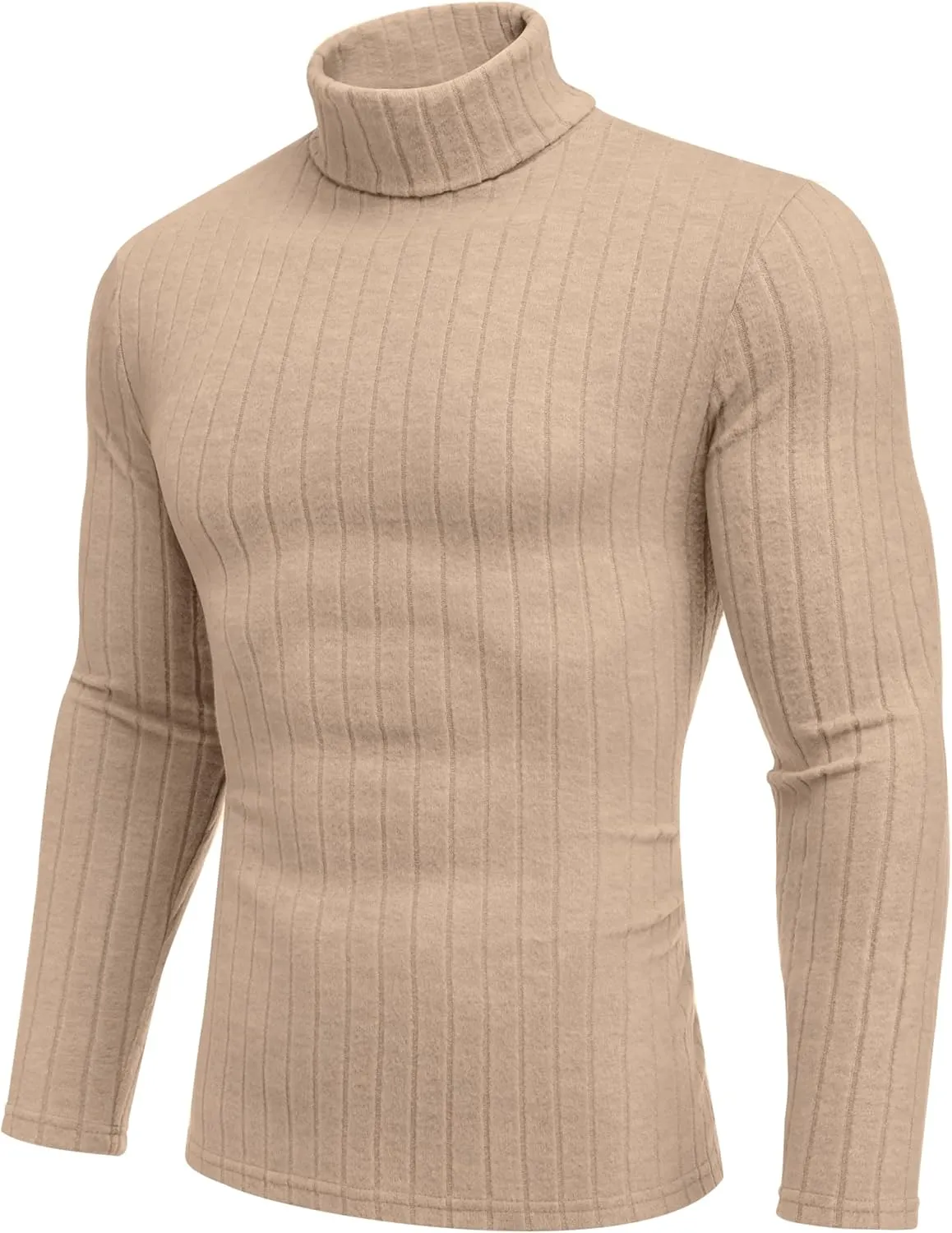 Ekouaer Men Turtleneck Shirts Lightweight Long Sleeve T Shirt Ribbed Thermal Tops Baselayer Pullover S-XXL