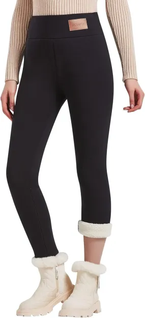 Fleece Lined Leggings Women Cashmere Warm Winter Pants Stretchy Soft High Waist Tights Thick Thermal Sweatpants