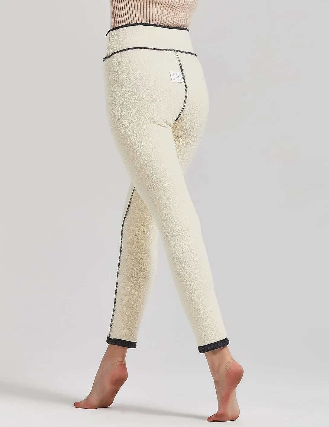 Fleece Lined Leggings Women Cashmere Warm Winter Pants Stretchy Soft High Waist Tights Thick Thermal Sweatpants