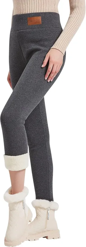 Fleece Lined Leggings Women Cashmere Warm Winter Pants Stretchy Soft High Waist Tights Thick Thermal Sweatpants