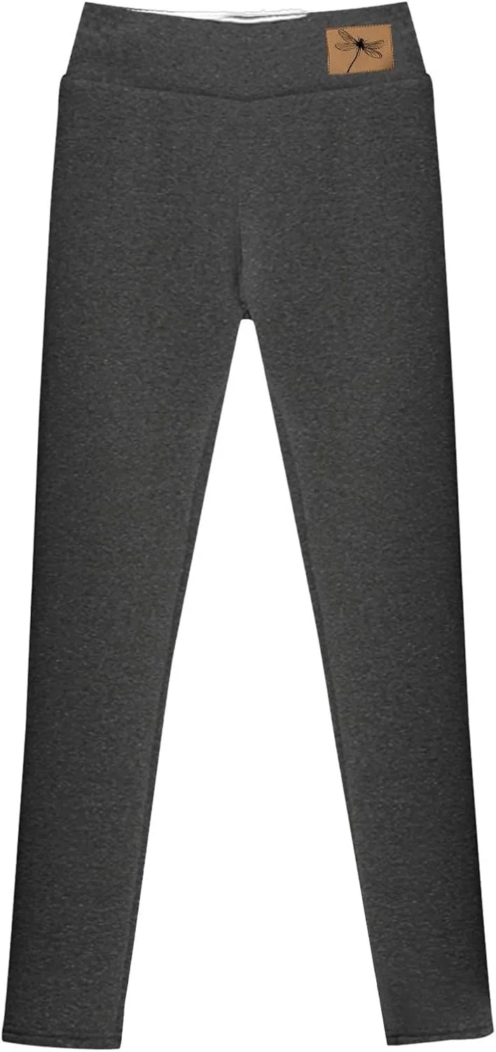 Fleece Lined Leggings Women High Waisted Warm Winter Thermal Yoga Pants Tummy Control Soft Tights for Hiking Workout