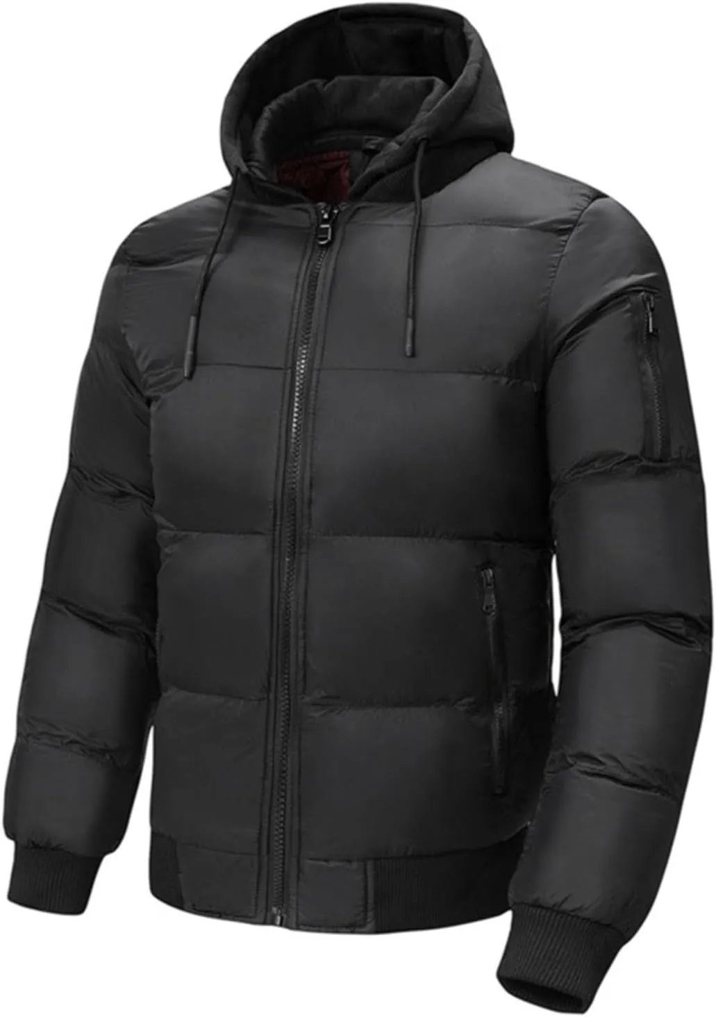 Men's Hiking Puffer Down Jacket Hooded Down Jacket Jacket Plus Size Puffer Full Zip Winter Jacket Warm Ski Coat