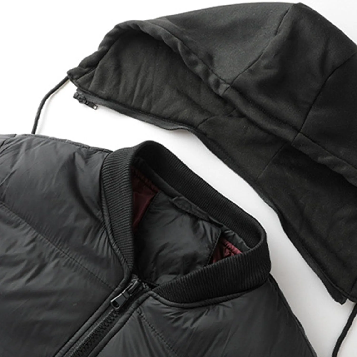 Men's Hiking Puffer Down Jacket Hooded Down Jacket Jacket Plus Size Puffer Full Zip Winter Jacket Warm Ski Coat