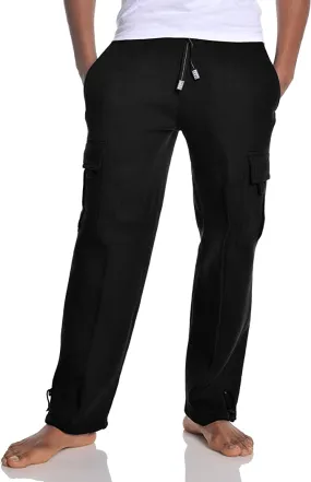 Pro Club Men's Heavyweight Fleece Cargo Pants (Black, Medium)