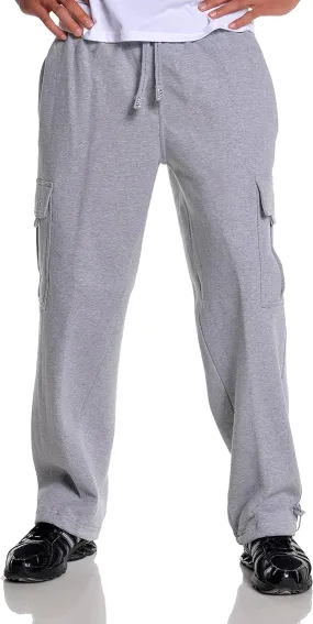 Pro Club Men's Heavyweight Fleece Cargo Pants (Heather Gray, Small)