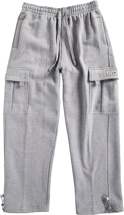 Pro Club Men's Heavyweight Fleece Cargo Pants (Heather Gray, Small)