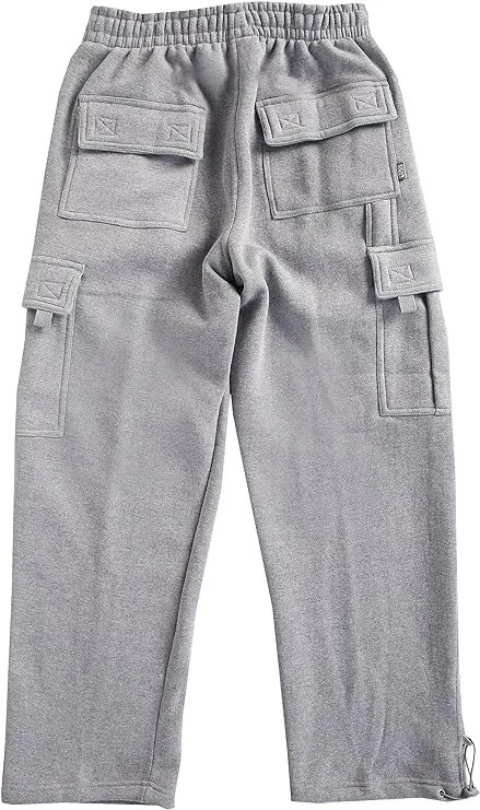 Pro Club Men's Heavyweight Fleece Cargo Pants (Heather Gray, Small)