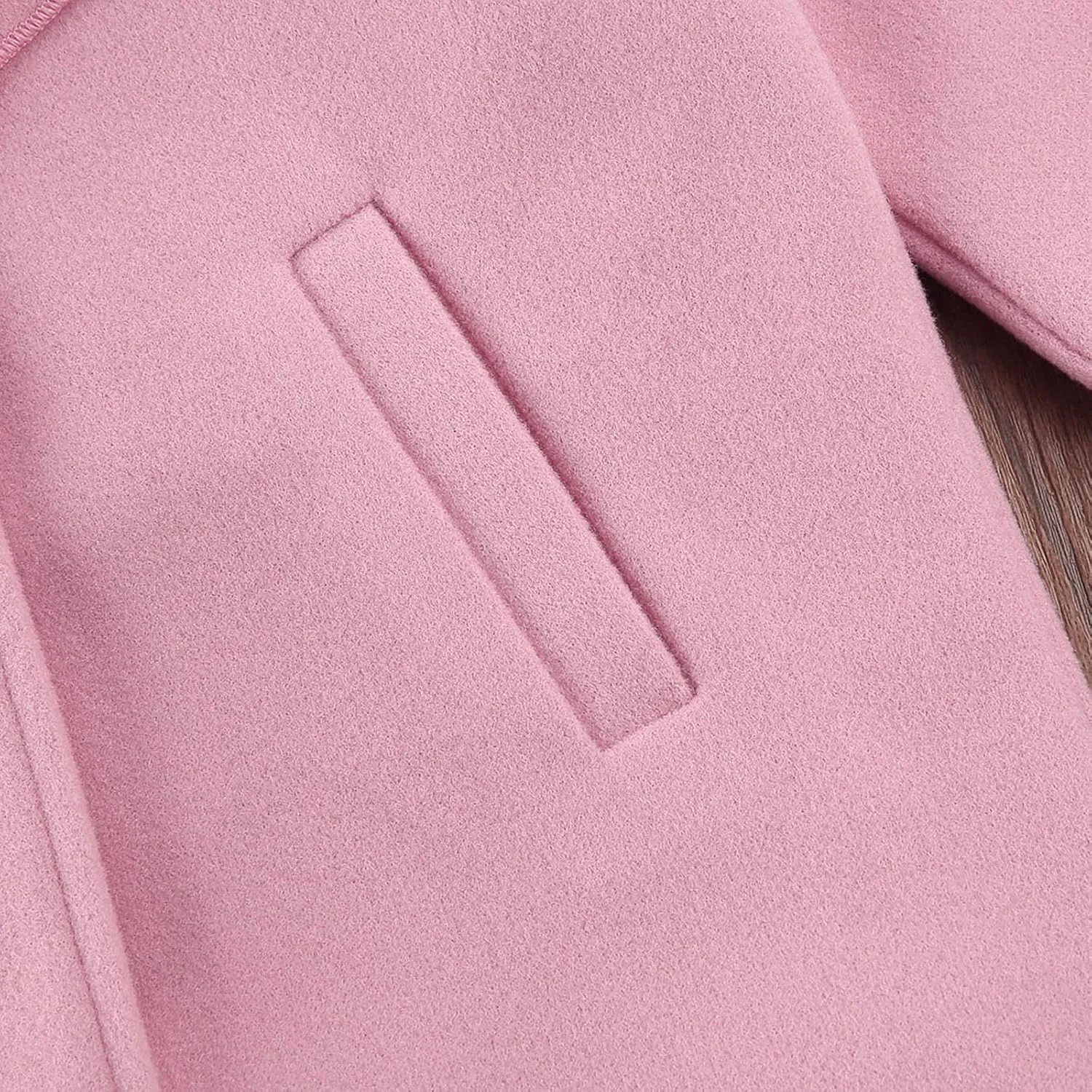Toddler Girls Trench Coat Long Winter Jacket Kids Girls' Dress Coat Wool Blend Long Peacoat Faux Fur Jacket Outerwear