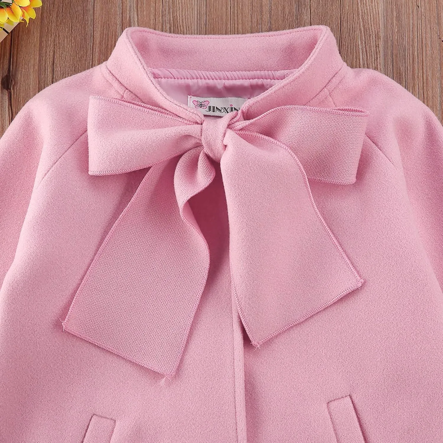 Toddler Girls Trench Coat Long Winter Jacket Kids Girls' Dress Coat Wool Blend Long Peacoat Faux Fur Jacket Outerwear