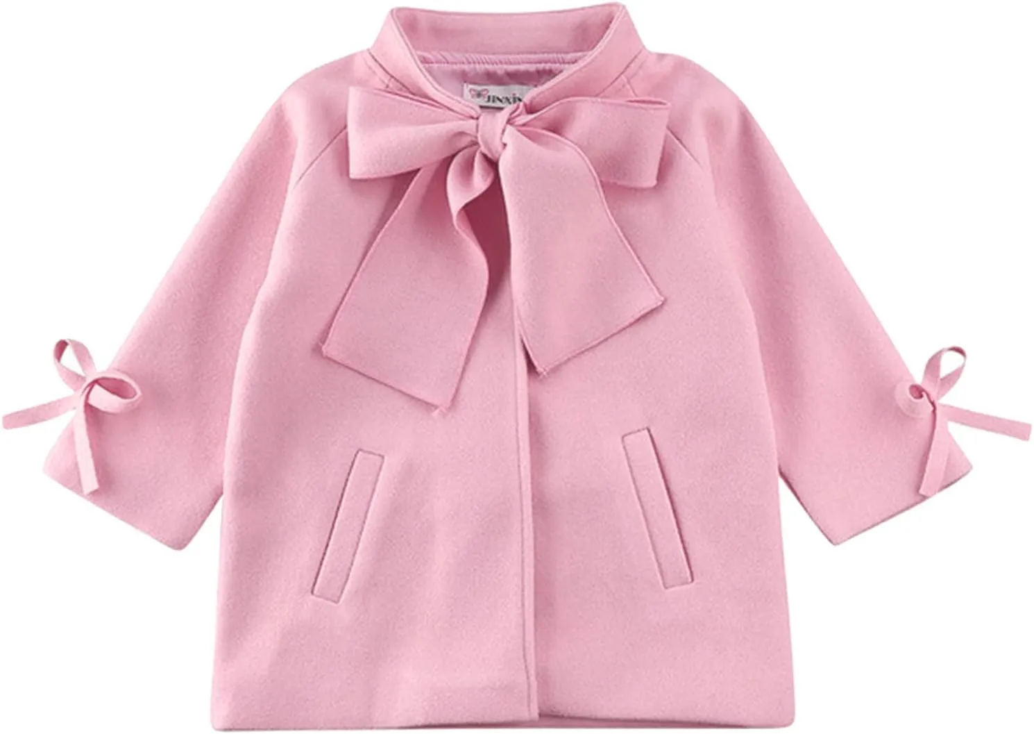 Toddler Girls Trench Coat Long Winter Jacket Kids Girls' Dress Coat Wool Blend Long Peacoat Faux Fur Jacket Outerwear