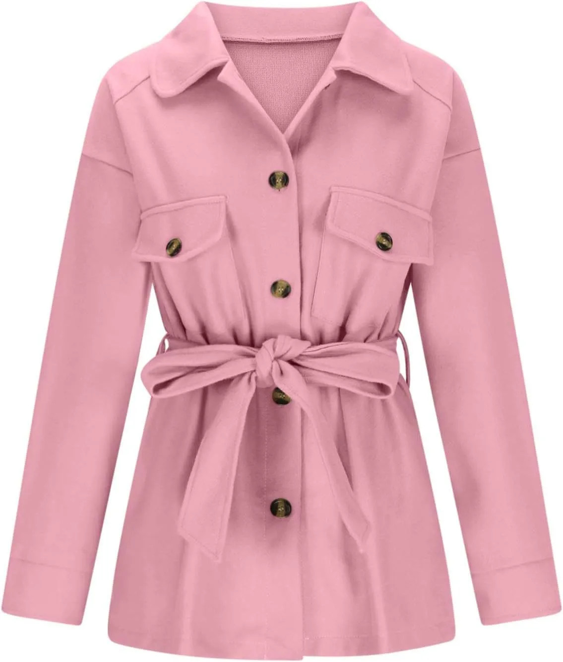Winter Coats for Women Wool Blend Jackets Mid Long Pea Coat Long Sleeve Button Down Casual Shackets Jackets Outerwear