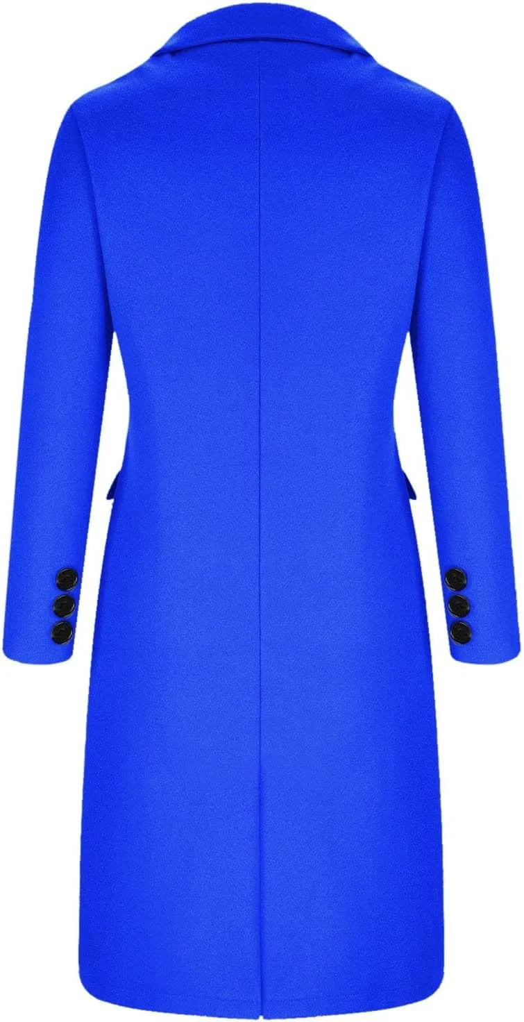 Winter Coats for Women Wool Blend Pea Coat Camel Notched Collar Double Breasted Outerwear Jacket