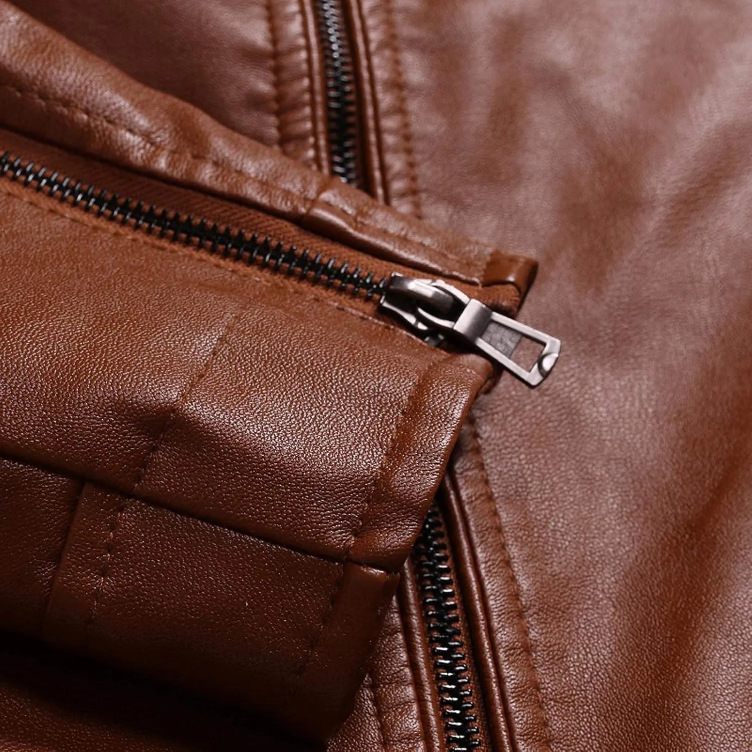 Winter Jackets for Men Fall Jackets for Men Winter Casual Stand Collar Leather Jacket Coat Faux Fur Lined Jacket