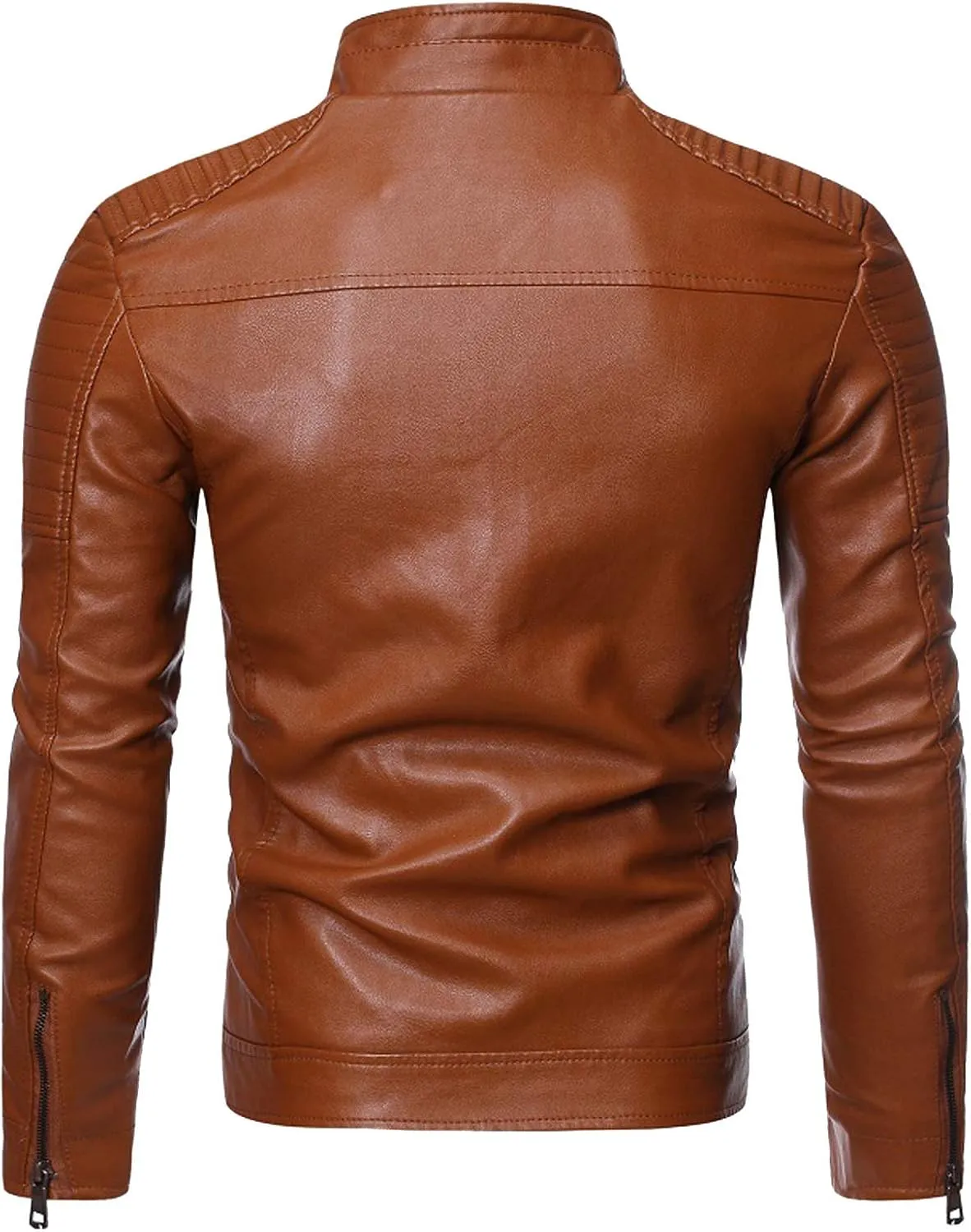 Winter Jackets for Men Fall Jackets for Men Winter Casual Stand Collar Leather Jacket Coat Faux Fur Lined Jacket