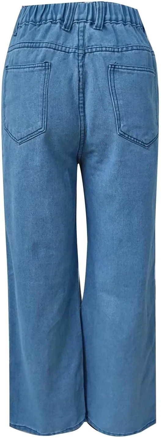Women Boyfriend Jeans Cargo Pants Parachute Y2k Teen Girls High Waist Straight Wide Leg Baggy Fashion Streetwear Pants