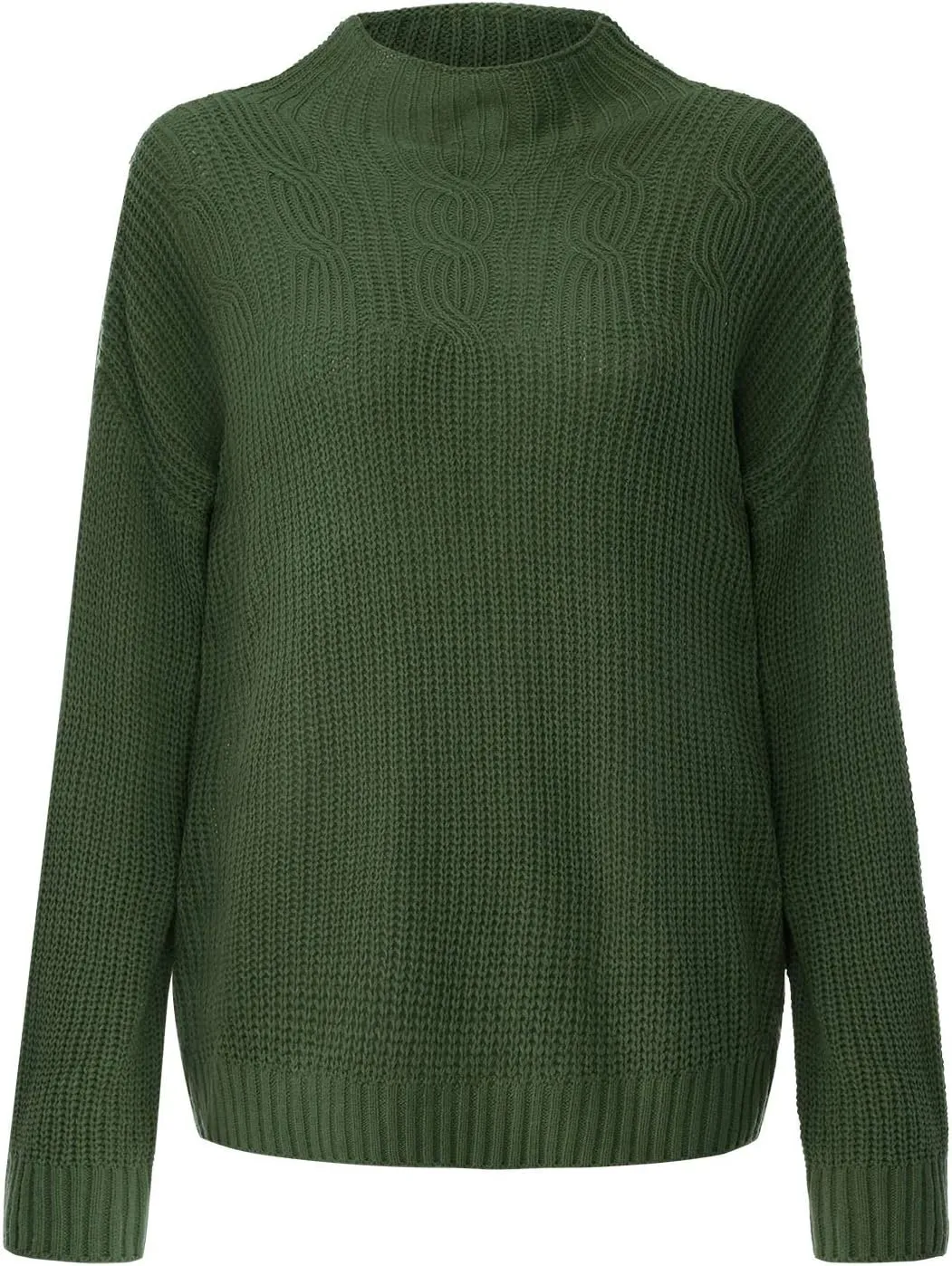 Women Turtleneck Long Sleeve Fashion Sweaters Chunky Knit Fall Winter Oversized Loose Pullover Sweater Top Warm Cotton