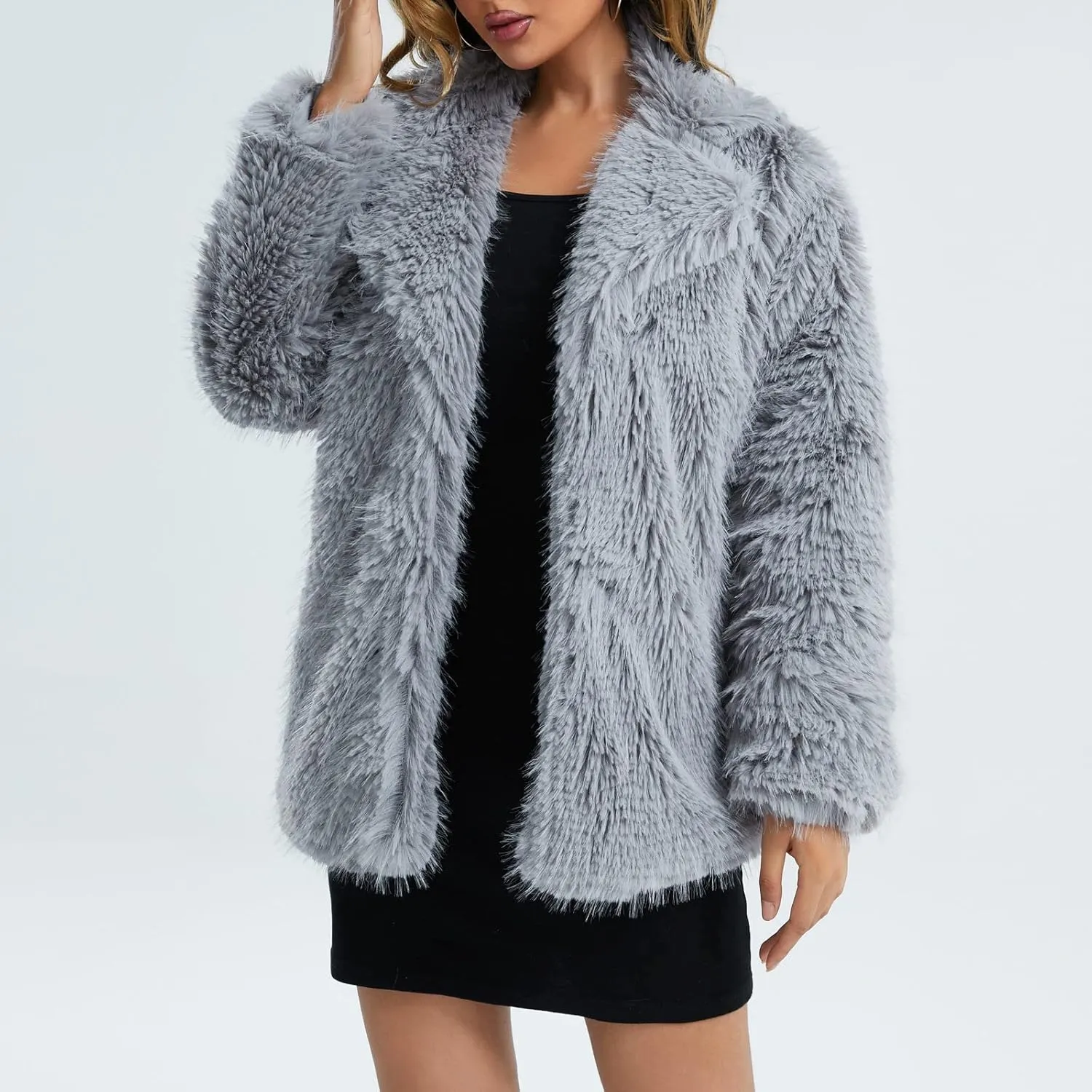 Women's Coats Autumn And Winter Plush Long Sleeve Warm Cardigan Coat, S-2XL