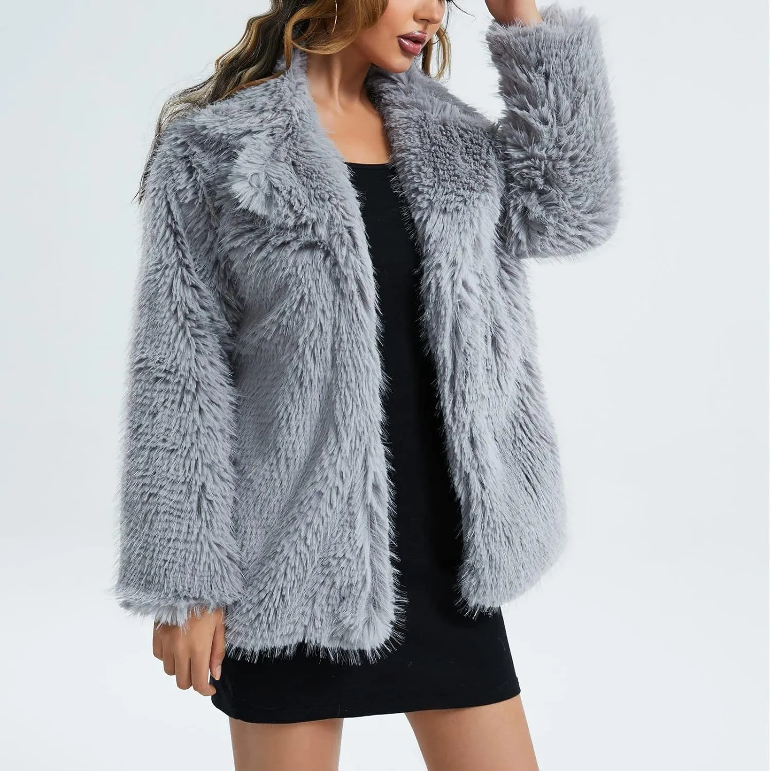Women's Coats Autumn And Winter Plush Long Sleeve Warm Cardigan Coat, S-2XL