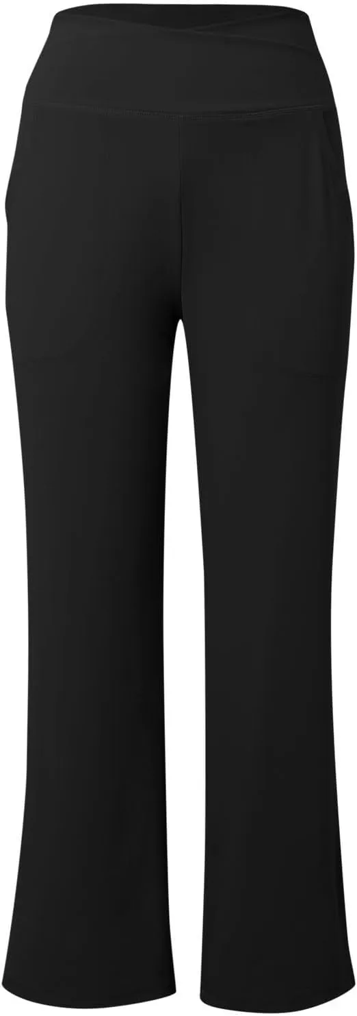 Women's Pants Elastic High Waist Casual Yoga Pants Straight Wide Leg Drawstring Trouser Stretch Baggy Sweatpants with Pockets