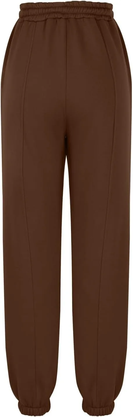 Womens Winter Sweatpants Thermal Fleece Lined Jogger Pants Elastic High Waist Athletic Lounge Thick Sweatpant