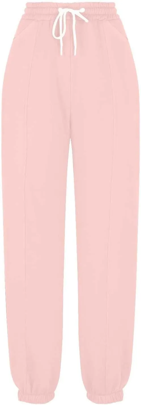 Womens Winter Sweatpants Thermal Fleece Lined Jogger Pants Elastic High Waist Athletic Lounge Thick Sweatpant